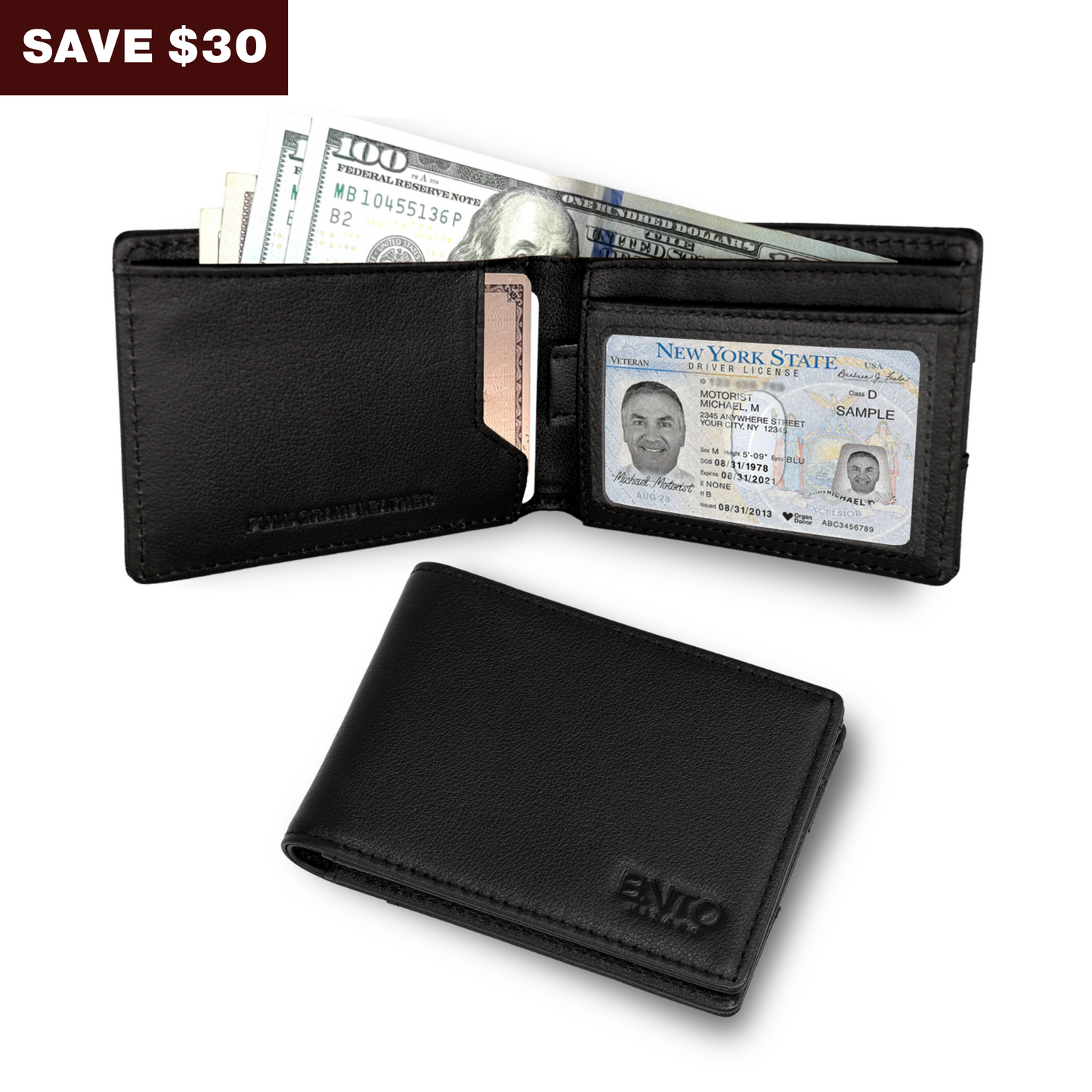 Bifold Leather Wallet RFID Protected