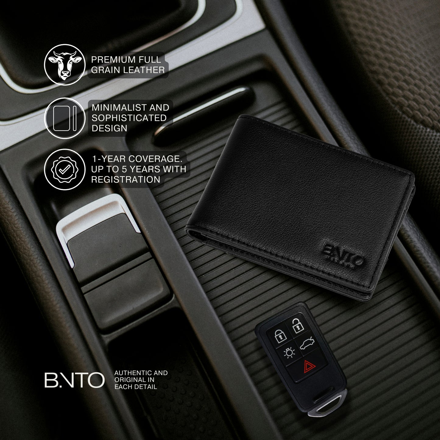 Trifold Leather Wallet RFID Protected