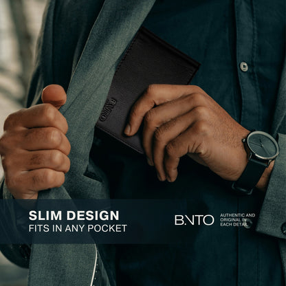 Trifold Leather Wallet RFID Protected