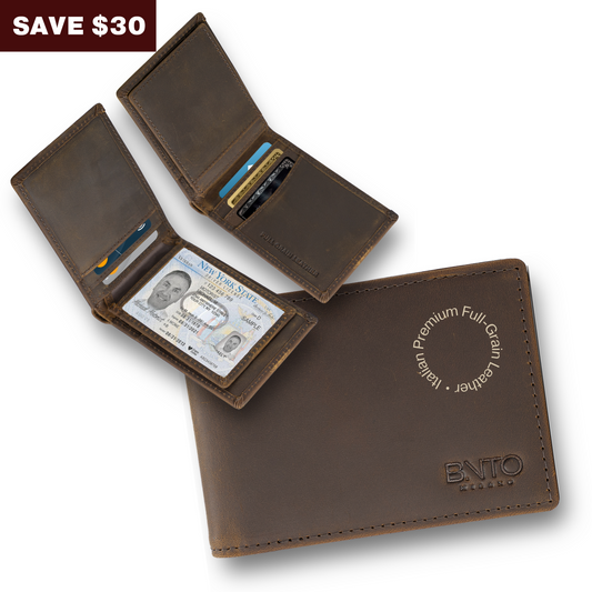 Trifold Leather Wallet RFID Protected